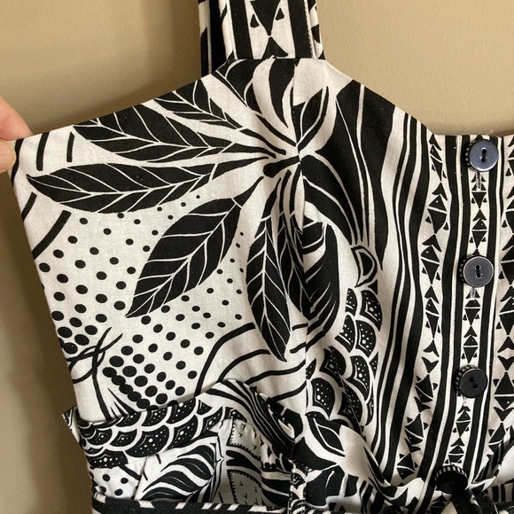 NEW FARM Rio Off-White Monochrome Elegance Scarf Romper Black White Size XL - Picture 5 of 16